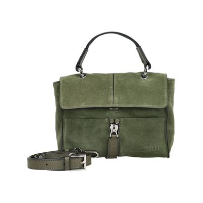 Henkeltasche REBELLE "REBELLE Taschen Veloursleder/Textil", Damen, Gr. onesize, grün (dunkelgrün), Textil, Veloursleder, Taschen
