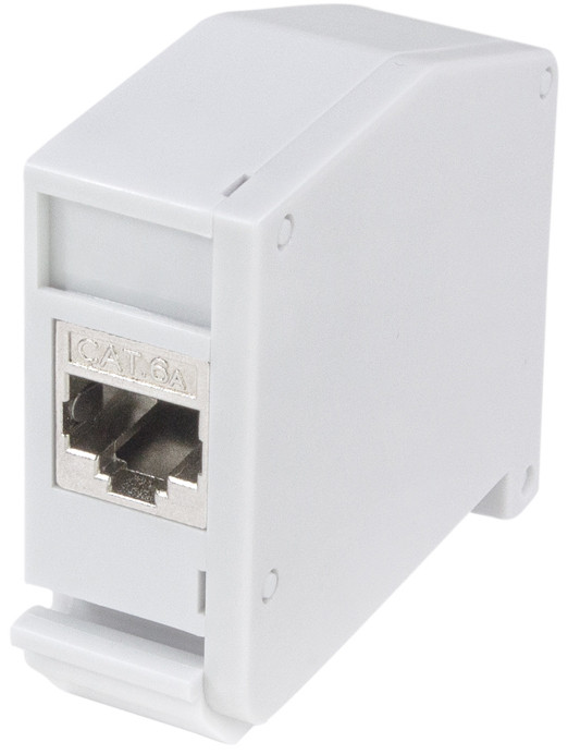 LogiLink Professional MP0056 DIN-rail adapter met 1 Keystone module, lichtgrijs