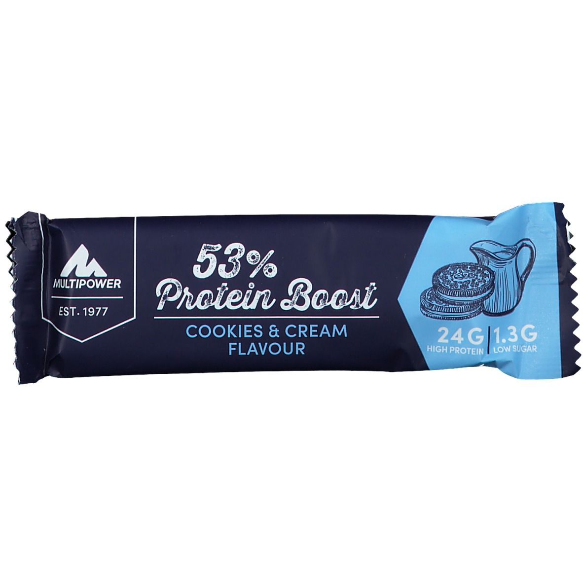 Multipower 53% Protein Boost Cookies & Cream Flavour 6x45 g Riegel