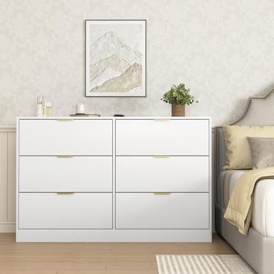 Dovelina Large Deep Chest of Drawers Wooden Dresser Storage Cabinet with 6/9 Drawers