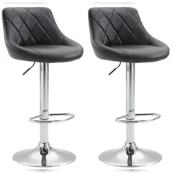 CLP 2er Set Barhocker Lazio Kunstleder schwarz