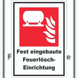 HB-Druck Fest eingebaute Feuerlösch-Einrichtung Aufkleber A3 (297x420mm)