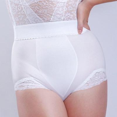 Plus Size Women's Light Shaping Panty with comfort V Leg lace design by Rago in White (Size L)