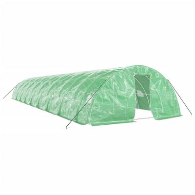 Helloshop26 - Gewächshauszelt/Überdachung für Pflanzen Blumen und Gemüse mit Stahlrahmen 90 m² 18 x 5 x 2,3 m grün 02_0044642