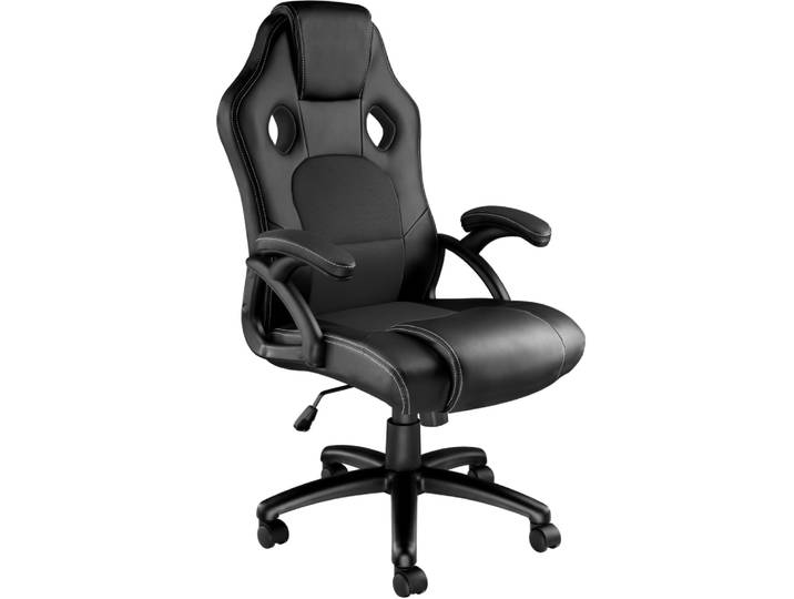 Chaise de bureau forme ergonomique en polyuréthane noir