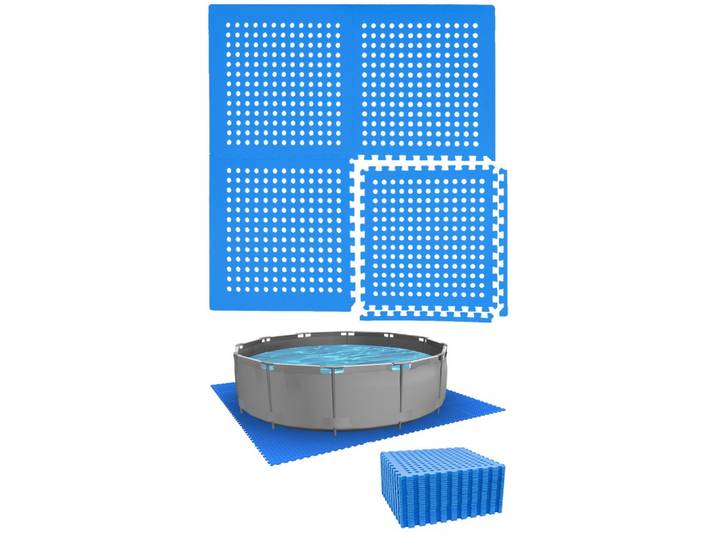 POOLMATTEN für 244 cm Pool - 28 EVA Matten 62 cm Blau