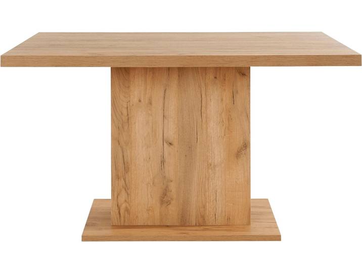 Säulen-Esstisch HOME AFFAIRE Cross , braun (eichefarben), B:136cm H:77,5cm T:90cm, Tische, Säulen-Esstisch, Breite 136 cm