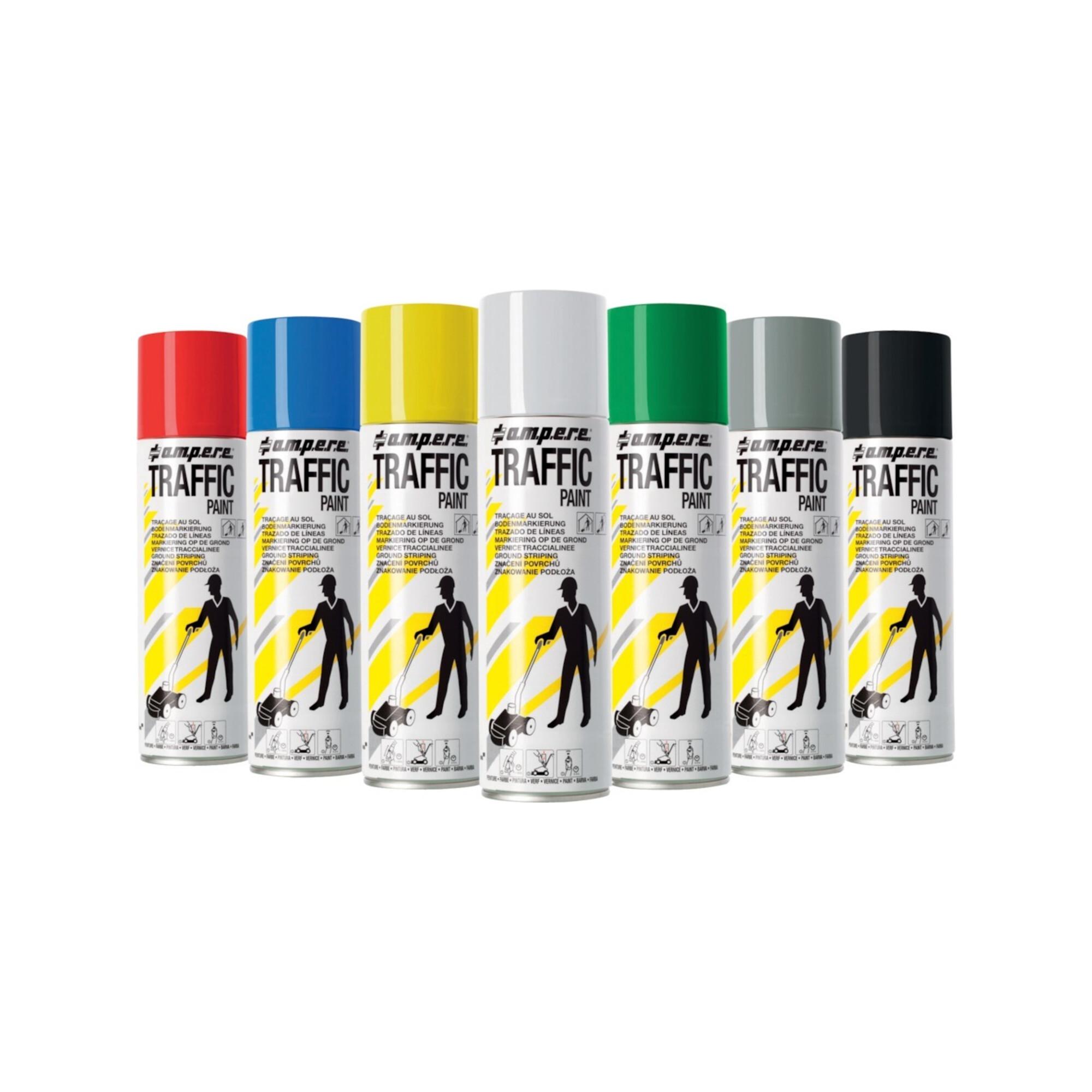 A.M.P.E.R.E Traffic 2 Bodenmarkierspray 500ml weiß, für Innen- und Außenbereiche, 100% Acrylharz, 3495881141008)
