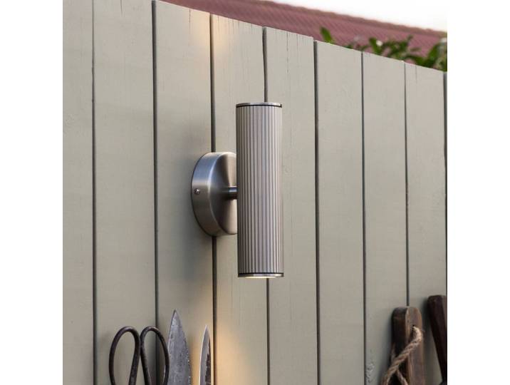 Globen Lighting Wandleuchte Hubble, stahl, Höhe 21 cm, IP44 dimmbar, alu / grau / zink, für Wohn- / Esszimmer, Aluminium