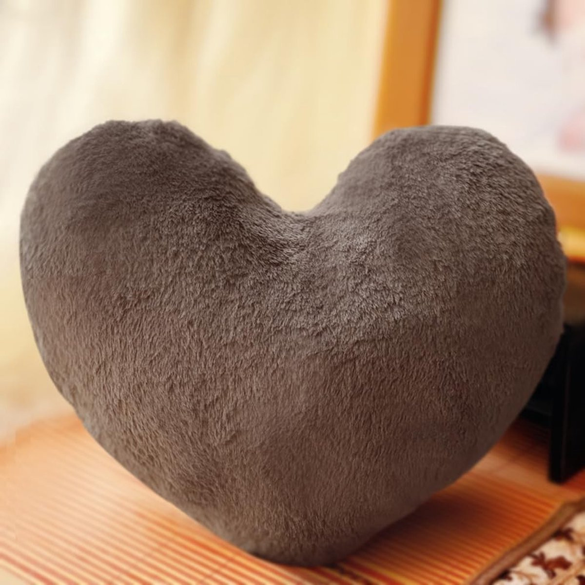 Creatief Hart Kussen voor Kinderen, 3D Pluche Decoratiekussen voor de Slaapkamer, Sofa of Bench