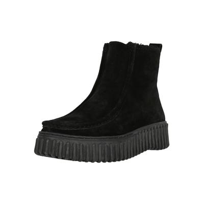 Stiefel CLARKS "Torhill Cozy", Damen, Gr. 39,5, schwarz, Leder, Schuhe Stiefel, mit kuscheligem Futter