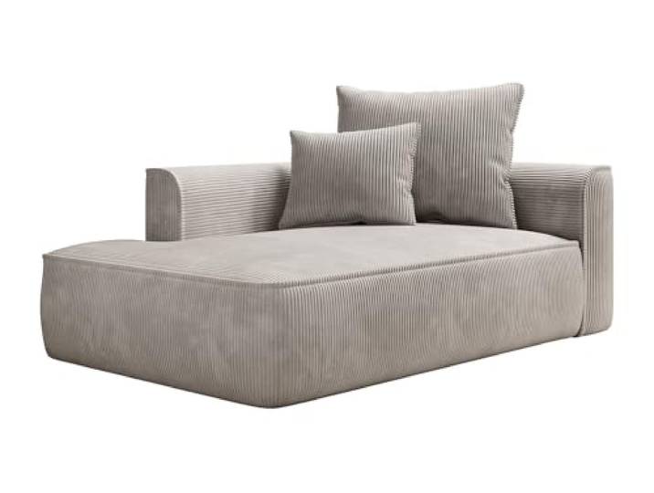 Vente-unique Recamiere - rechtsseitig - Cord - Beige - PINETA