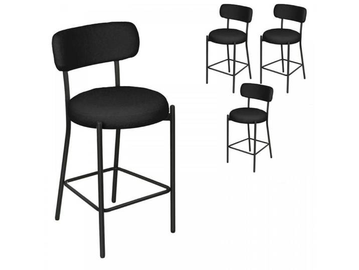 PEACHES 4 Tabourets de bar Tabourets hauts style pub Tabourets d'îlot de cuisine Noir 41*44*95cm TABOURET DE BAR