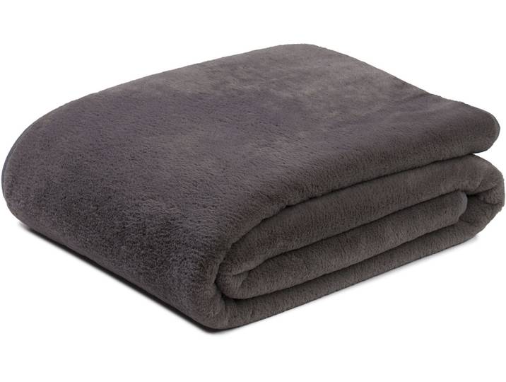 Wohndecke GÖZZE Merino, kuschelig und weich , grau (anthrazit), B:150cm L:200cm, Polyester, Wohndecken, Wohndecke, kuschelig weich