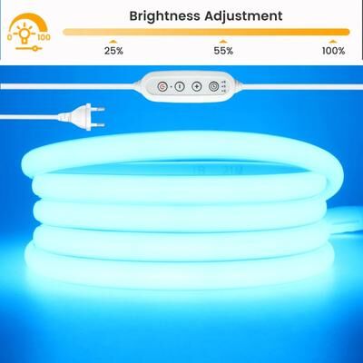 Uplift Picks 220V Dimmable COB LED Strip With Waterproof Neon Flex Design ice Blue 11m