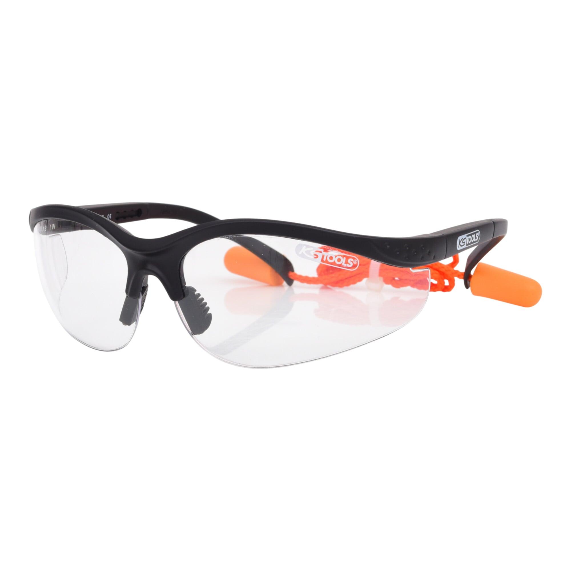 KS Tools Schutzbrille-transparent, mit Ohrstöpsel (310.0176)