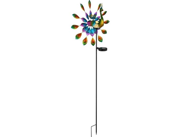 Lampe solaire extérieure Jardin Paon Lampe solaire Boule Piquet de terre Roue à vent solaire 36017
