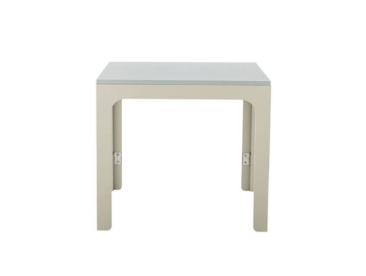 Kinder Beistelltisch Luana - Klappbarer Tisch in Grau-Beige mit lackierter Oberfläche - Grau-Beige - Luxusbetten24