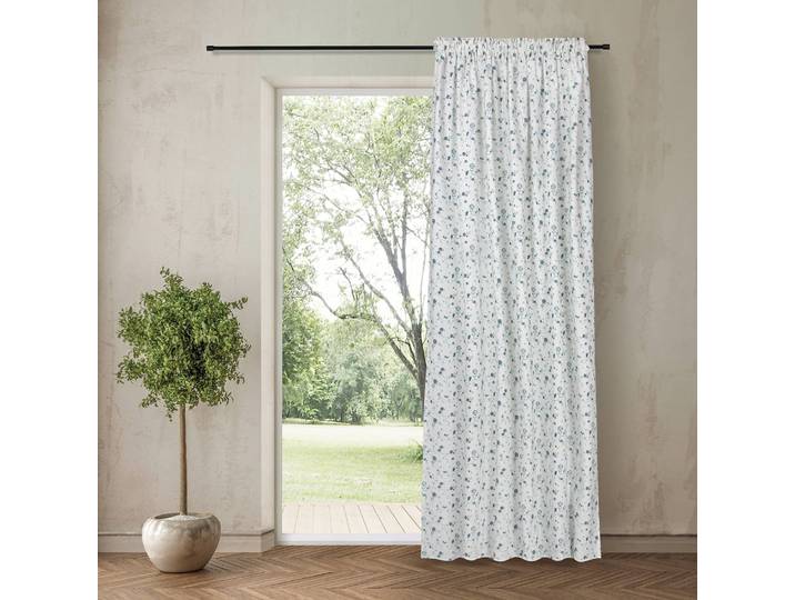 Rideau en coton Dana 140 x 245cm Multicolore/Bleu
