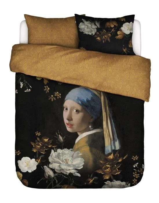 Essenza Floral Girl Dekbedovertrek Zwart
