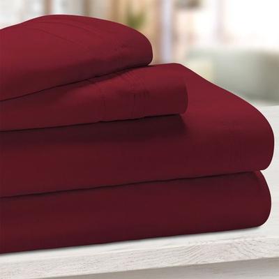 Home City, Inc. Majestic Sheet Set, King, Burgundy