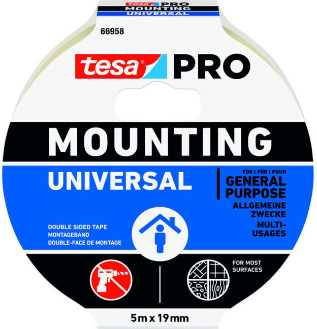 TESA Montageband Mounting PRO Univ.66958 blanc L.5m l.19mm ép. (66958-00001-00)