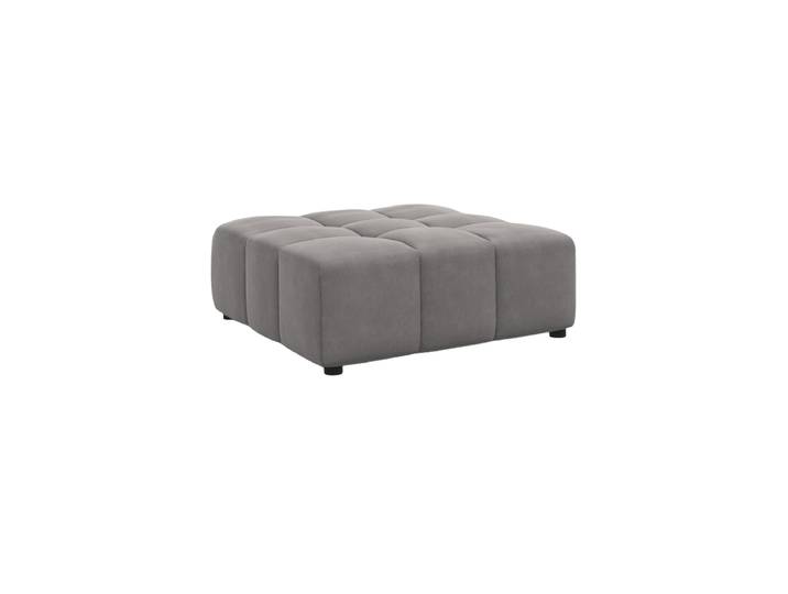 Design Sitzpouf „Luc“ Samt Hellgrau CXL by Christian Lacroix