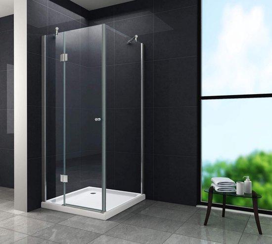 Famanu Duschkabine 80x80 cm quadratisch, klares Sicherheitsglas, rahmenlos