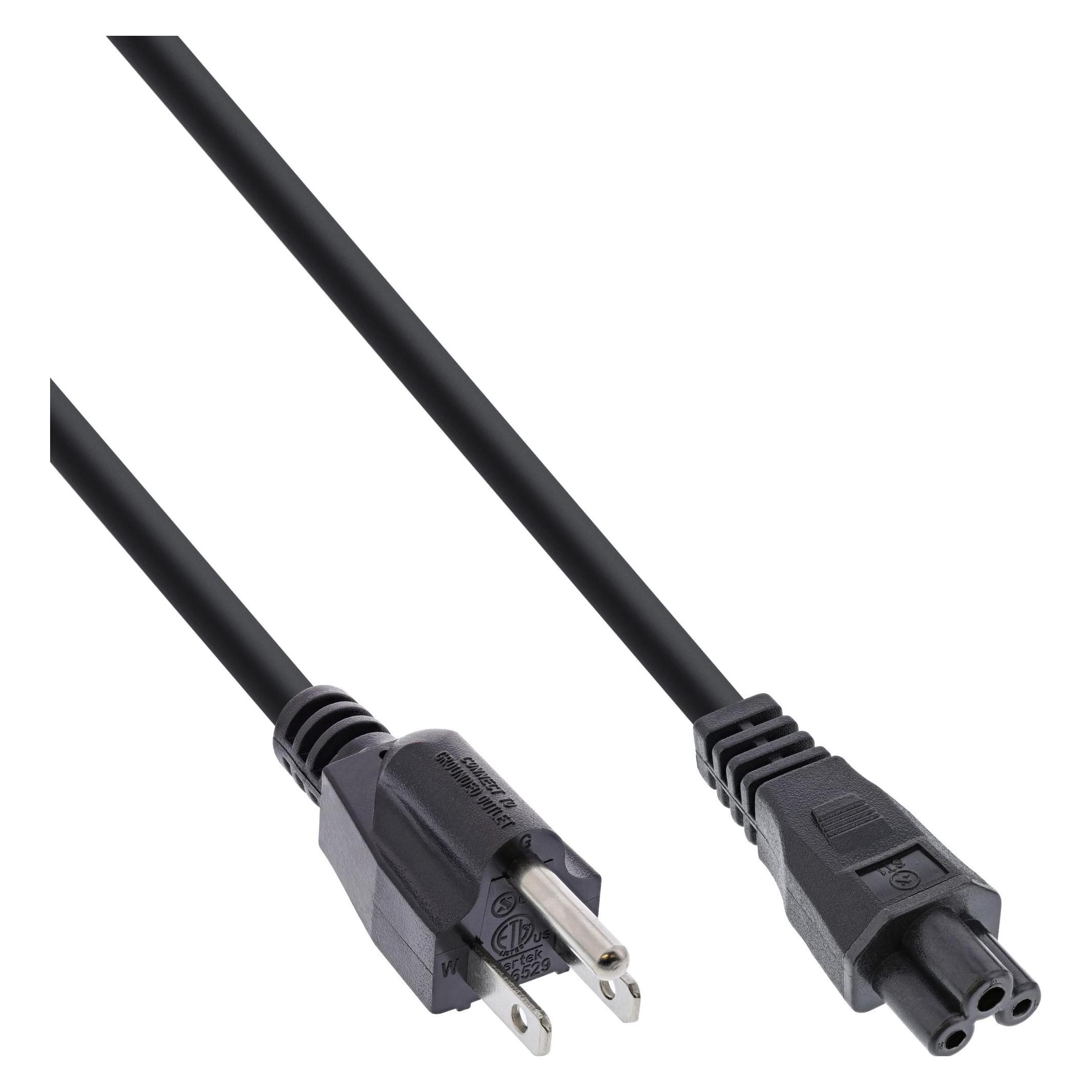 InLine 35er B-Pack Netzkabel für Notebook, USA/Canada, 3pol Kupplung, 2m (2 m) (B-16656U)