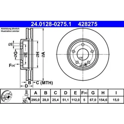 Bremsscheibe ATE 24.0128-0275.1 (2 Stk.) für Mercedes-Benz B Sports Tourer A
