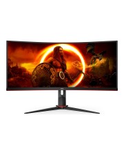 AOC Gaming LED-Monitor Curved 86,4 cm 34" 3440 x 1440 WQHD @ 180 Hz VA 4000:1 DisplayHDR 400 1 ms 2xHDMI 2xDisplayPort Lautsprecher Schwarz (CU34G2XP/BK)