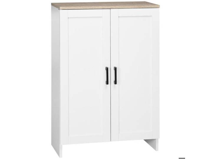 Pour petits espaces meuble de rangement pratique buffet de cuisine avec étagères modulables blanc