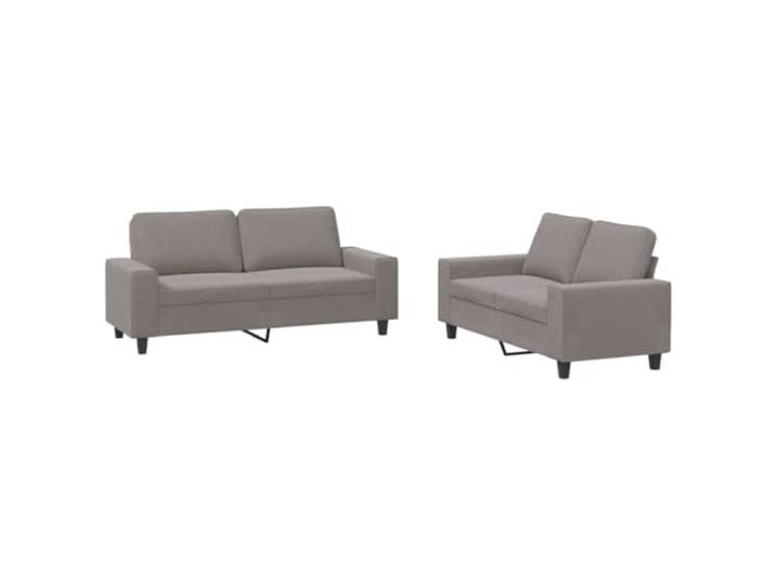 Todiikf 2er Set Sofa Taupe Stoff Couchgarnitur mit Kissen 2-Sitzer Gemütliches Polstermöbel Set für Wohnzimmer und Büro mit dicker Schaumstoff Polsterung und stabilen Metallbeinen.