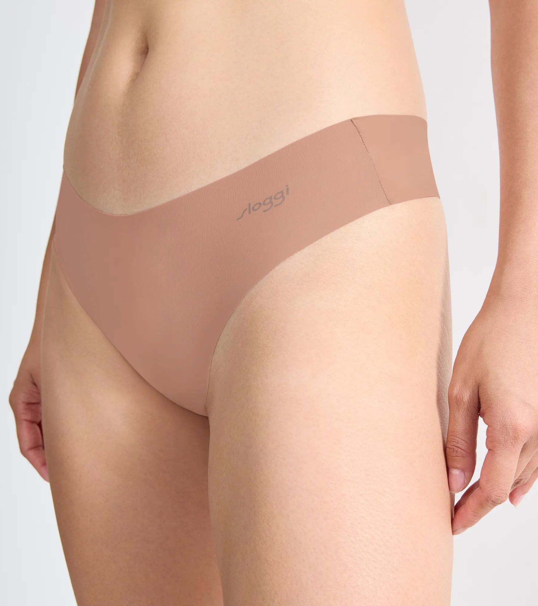 String SLOGGI "ZERO Microfibre 2.0", Damen, Gr. XL, Single Jersey, braun, Single Jersey, Obermaterial: 76% Polyamid, 24% Elasthan, Unterhosen String, nahtlos, gewellte Abschlüsse, ultraleicht, Hipster-Stil