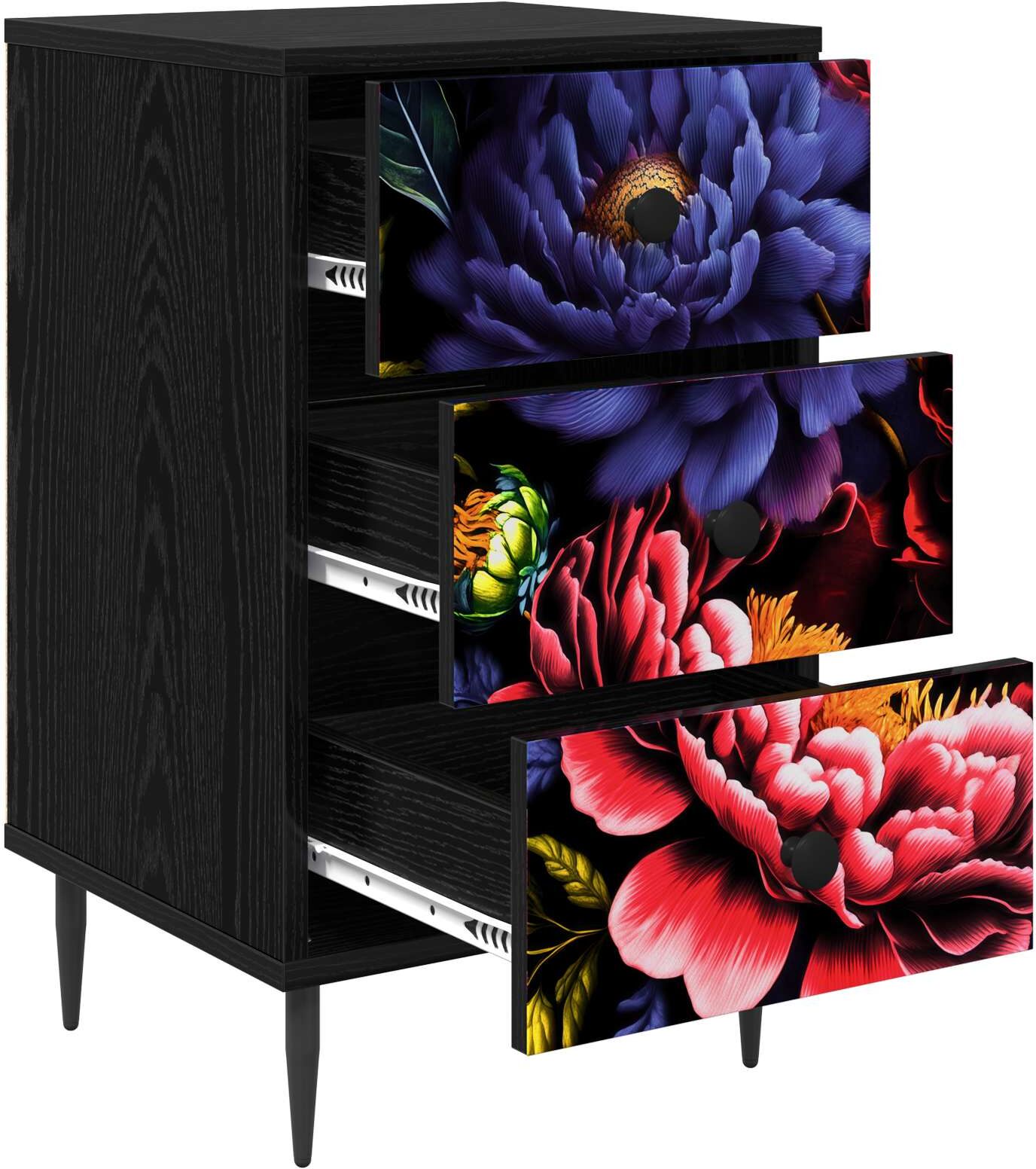 vidaXL Table de chevet KIEL Chêne noir 36 x 33 x 61 cm
