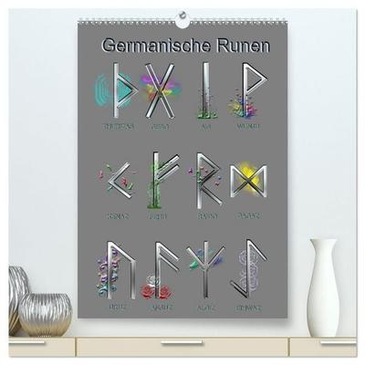 Germanische Runen (hochwertiger Premium Wandkalender 2027 DIN A2 hoch), Kunstdruck in Hochglanz