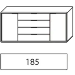 2180 Wöstmann WSM 1600 Kombikommode 2 Türen 185 2180