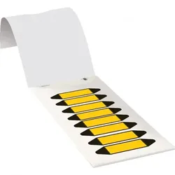 Aufkleber I Rohrleitungsetikett zum Beschriften, gelb, Folie, 17x75mm, 80/Heft, DIN 2403