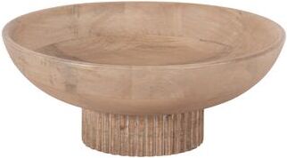 Kate and Laurel Rooks Ribbed Wood Bowl - 12x12x5