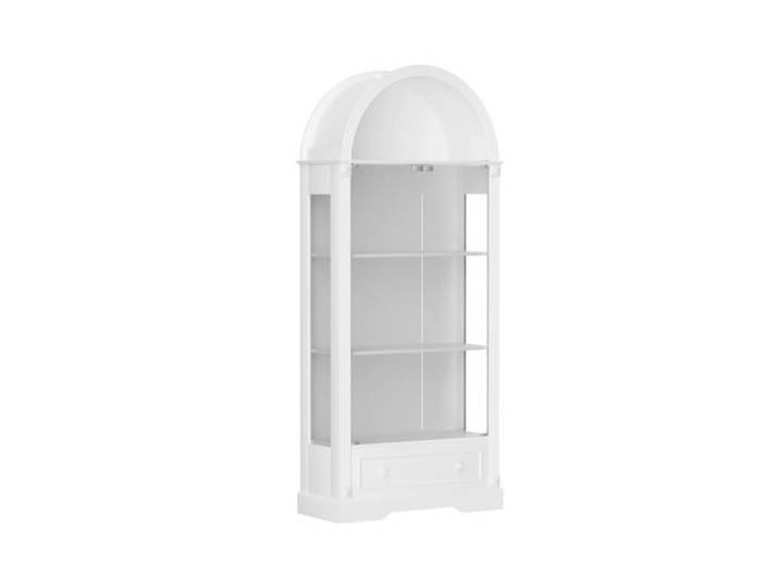 HOMVRA Vitrine haute 180 cm en arche portes en verre trempé LED 3 couleurs tiroir blanche