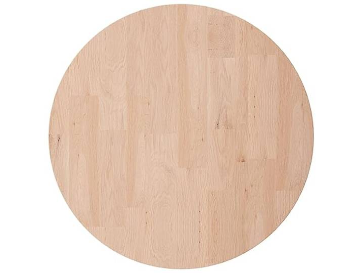 KLGBNCVE Runde Tischplatte Ø50x4 cm Unbehandeltes Massivholz Eiche Für Couchtisch, Beistelltisch, Bartisch, Nachttisch, Rustikales Design, Feucht Abwischbar