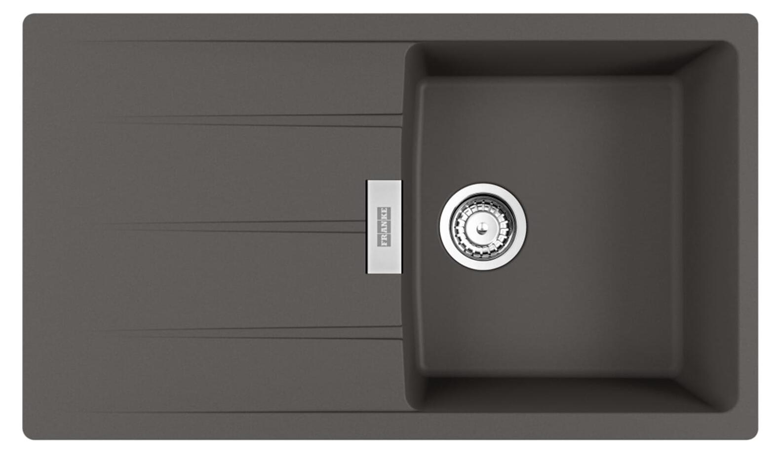 Franke Maris CNG 611-86 Einbauspüle Schiefergrau Fragranit für Unterschrank ab 50 cm, Drehknopf - inkl.
