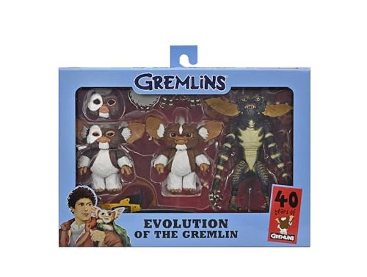 Gremlins 7 Evolution of the Gremlin 40th Anniversary Set 3 Actionfiguren aus Kunststoff, in Geschenkverpackung, von NECA.