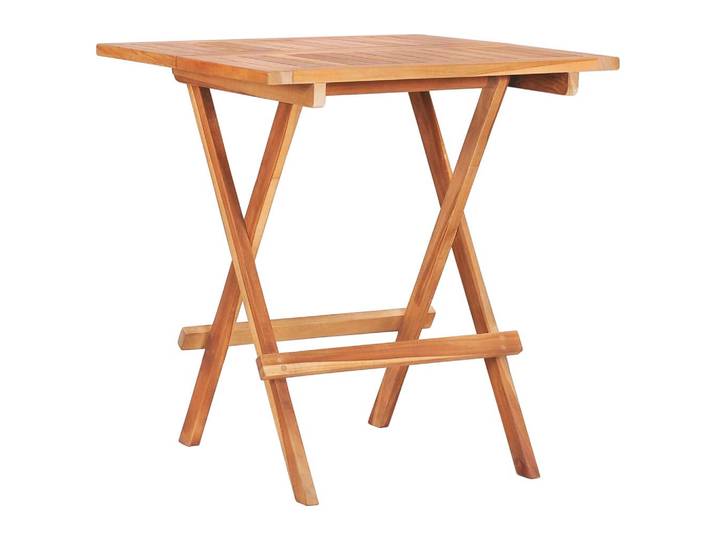 vidaXL Bistrotisch Klappbar 60/60/65 Cm Massivholz Teak, Braun, Holz, quadratisch, 60x65x60 cm, Gartenmöbel, Gartentische, Gartentische