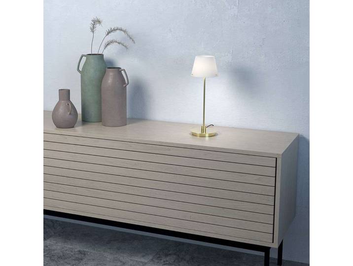 Gil il Grande Lampe de Table Satin/Brass - Herstal - Salon / séjour - Métal