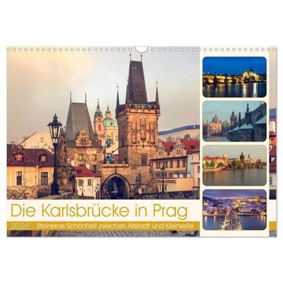 Die Karlsbrücke in Prag (Wandkalender 2026 DIN A3 quer), CALVENDO Monatskalender