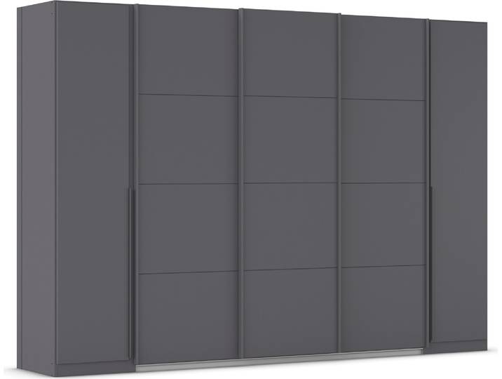 Schwebetürenschrank, 301x210 cm, Holzwerkstoff, Grau, Durchdachte Innenausstattung, Modern, Rauch