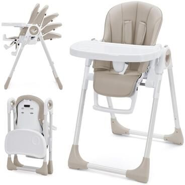 Yun Foldable High Chair for Babies and Toddlers with Adjustable Height & Footrests