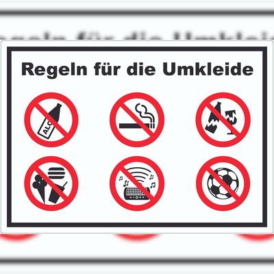 HB-Druck Aufkleber Regeln Umkleide A3 (297x420mm)