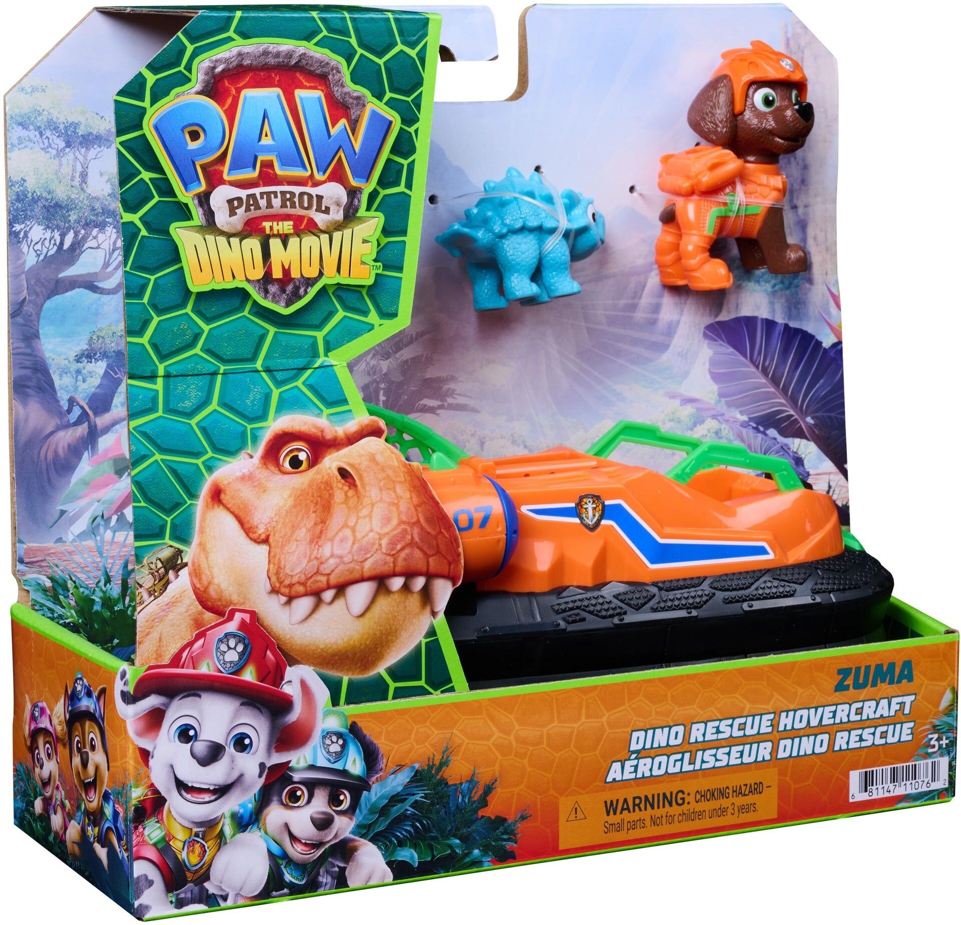 Spin Master PAW Patrol The Dino Movie Zuma Dino Rescue Vehicle for Kids - Orange - Chunky Design